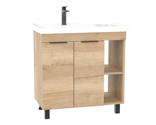 Тумба под раковину без столешницы Onika Легран 80 напольная, дуб галифакс