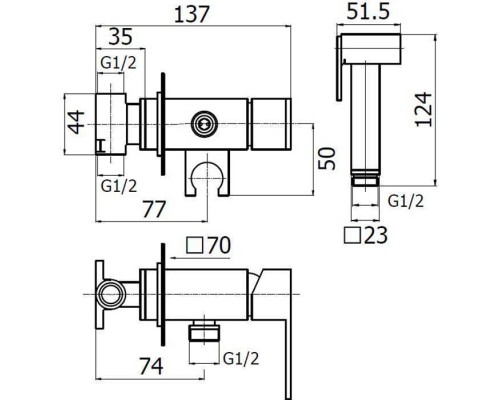 Plumberia Selection TAG Гигиенический душ, настенный, со смесителем, шланг PVC 125см., цвет: хром. TG2000CR Plumberia Selection TAG Гигиенический душ, настенный, со смесителем, шланг PVC 125см., цвет: хром. TG2000CR