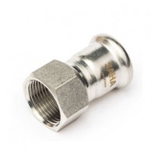 NiroPress AISI 304L муфта с накидной гайкой ВПр-ВР, плоское уплотнение, гайка нержавеющая сталь, ?18x3/4