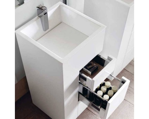 NOORTH milldue edition TOUCH Комплект мебели 41х40х88см, напольный, 3 ящика, слив в пол, раковина Milltek, смеситель H2O, цвет: белый матовый. 9612, 2914.2.41 NOORTH milldue edition TOUCH Комплект мебели 41х40х88см, напольный, 3 ящика, слив в пол, раковина Milltek, смеситель H2O, цвет: белый матовый. 9612, 2914.2.41
