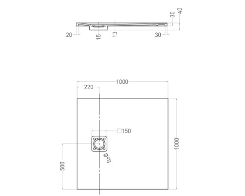 Salini Oasi Душевой поддон 100х100см, с сифоном, S-Stone, цвет: белый матовый. 120324M
