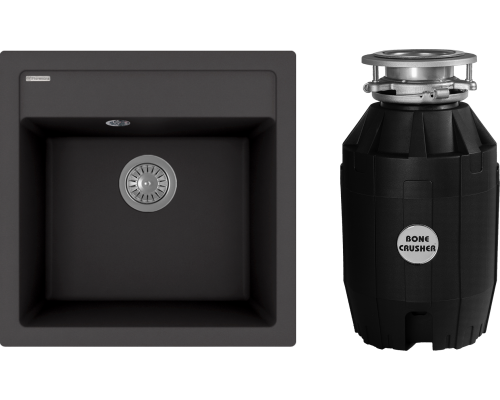 Комплект Мойка Florentina Липси 510 антрацит + Измельчитель Bone Crusher BC 810-AS