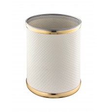 Мусорное ведро Geralis M-PWG-SS PUNTO белое, золото, 20 л