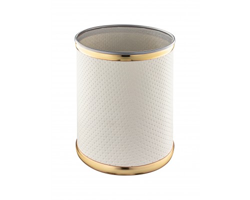 Мусорное ведро Geralis M-PWG-SS PUNTO белое, золото, 20 л