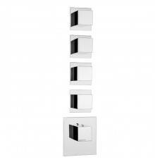 Bossini Cube Термостат для душа, встраиваемый, с девиаторм/3 запорных вентиля на 5 выходов, уст-ка верт/гор., цвет: хром. Z032208.030,  Z030275000