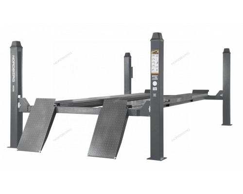 Подъемник четырехстоечный 5 т, без траверсы, для сход-развала, механическое снятие, серый NORDBERG 4