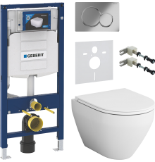 Комплект Унитаз подвесной AM.PM Spirit V2.0 с микролифтом + Инсталляция Geberit Duofix UP 320 111.300.00.5 + Кнопка Sigma 01 115.770.21.5 хром + Шумоизоляция 156.050.00.1 + Крепления 111.815.00.1 к стене
