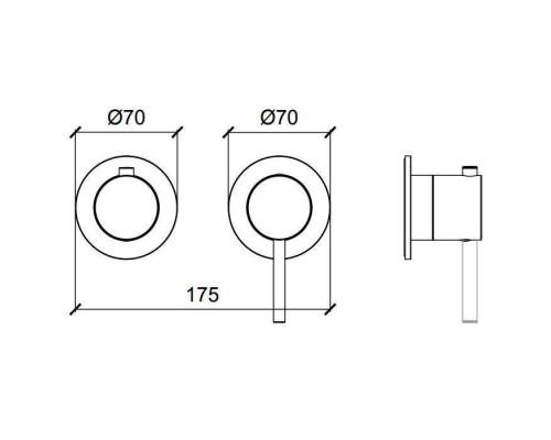 Almar Modular Round Смеситель для душа, встраиваемый, на 2 потребителя, цвет: Gun Metal Brushed PVD. E180141.GM