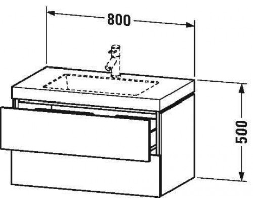 DURAVIT L-Cube Тумба с раковиной 80х55см., фронтом, подвесная, цвет: Дуб кашемир. LC6927O1111