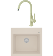 Комплект Мойка кухонная Lemark Hanka 570 9910018 шампань + Смеситель Comfort LM3073PSH шампань