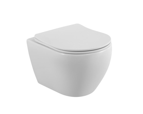 Унитаз подвесной Cezares Stylus CZR-513-TH-R безободковый, сиденье CZR-089-SC с микролифтом