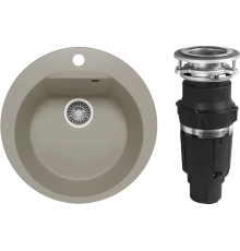 Комплект Мойка кухонная Polygran Atol 678880 серая + Измельчитель Bone Crusher BC 610-AS