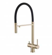 Смеситель для кухни Abber Wasser Kreis AF81141G, с гибким изливом, матовое золото