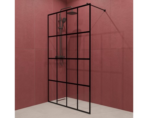 Душевая перегородка DIWO Коломна 120 см, профиль черный матовый