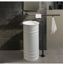 Agape Vieques Раковина 43.5x90.4 см, без отв., круглая, выпуск в пол, цвет: белый. ACER0798FZZ