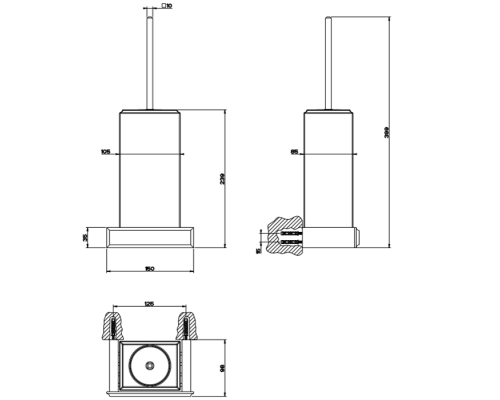 Gessi Eleganza Ершик для унитаза подвесной, цвет: хром/белый. 46419#031