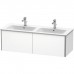 Duravit XSquare Тумба подвесная, 128х47.8х40см, с раковиной, с 2 выдв ящик, цвет: белый матовый . 2336130000, XS407501818
