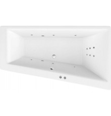 Акриловая ванна Excellent Sfera Slim WAEX.SFP17S.LINE R 170x100 см, угловая, с гидромассажем, с каркасом, со сливом-переливом, асимметричная