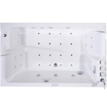 Акриловая ванна Orans BT-62115BR 170x100 см, с гидромассажем, с каркасом, с экранами, со сливом-переливом, со смесителем, с подголовником, для двоих