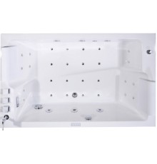 Акриловая ванна Orans BT-62115BL 170x100 см, с гидромассажем, с каркасом, с экранами, со сливом-переливом, со смесителем, с подголовником, для двоих