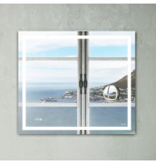 Зеркало AM.PM Gem 80 с LED-подсветкой, часами и косметическим зеркалом