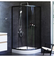 Душевой уголок AM.PM X-Joy Twin Slide W88E-205-090BT64 90x90, с поддоном, профиль черный