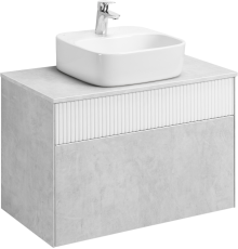 Тумба с раковиной AQUATON Марбл 80 слэйт, белая матовая, раковина 1WH501709