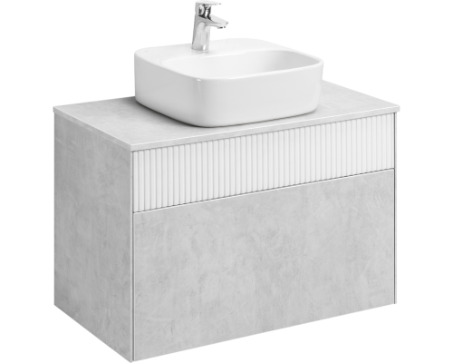 Тумба с раковиной AQUATON Марбл 80 слэйт, белая матовая, раковина 1WH501709