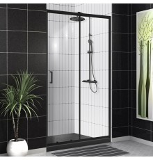 Душевая дверь в нишу BelBagno Uno -195 BF 1 130 C Nero профиль черный, стекло прозрачное