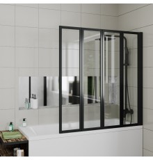 Шторка на ванну Ceruttispa Bouna-B 130 см, профиль черный