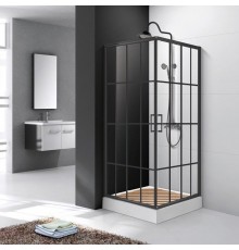 Душевой уголок Ceruttispa Muza 90 90x90, профиль черный