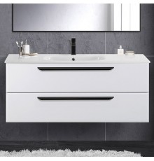 Тумба с раковиной Cezares Eco Cer 120, bianco lucido, ручки черные