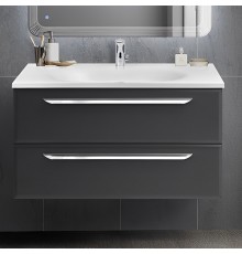 Тумба с раковиной Cezares Eco 90, grafito, 2 ящика, ручки хром