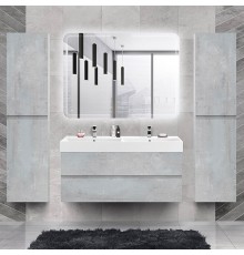 Мебель для ванной комнаты Cezares Molveno 46 120 beton, с раковиной Cezares CZR-MIL-120-2-LVB