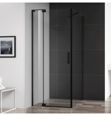 Душевой уголок Cezares Slider AH 1 100-100/110 C Nero профиль черный, стекло прозрачное