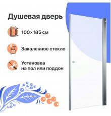 Душевая дверь в нишу DIWO Анапа 100х185, профиль хром глянец