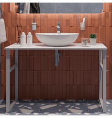 Консоль DIWO Элиста 120 белый мрамор, с раковиной Moduo 55 Leaf