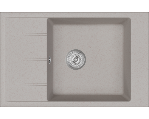 Мойка кухонная Domaci Солерно DMQ-1780.Q берилл, 78х50 см, бежевая, кварцевая, с крылом, прямоугольная