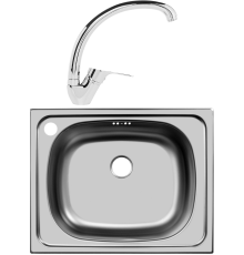 Комплект Мойка кухонная Domaci Равенна Ssik DCL 500*400 (6) 1T отверстие под смеситель слева + Смеситель D45-002cr