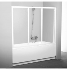 Шторка на ванну Ravak Supernova AVDP3-160 Transparent, профиль белый