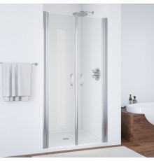 Душевая дверь в нишу Vegas Glass E2P 80 08 01 профиль глянцевый хром, стекло прозрачное