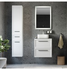 Мебель для ванной комнаты STWORKI Эстерсунд 60 белая матовая, простоун беж