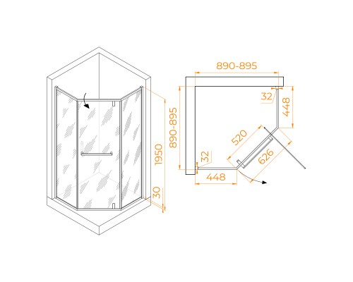 Душевой уголок RGW HO-084 900x900