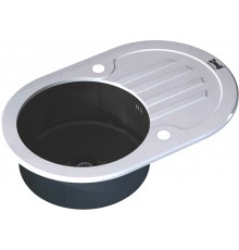 Мойка кухонная Zorg Glass GL-7851-OV-WHITE-GRAFIT графит