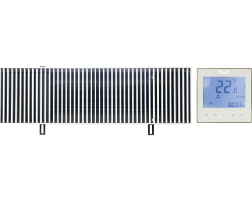 Конвектор отопления KVZ Compact KVZ-Vent-230-80-800-1V-UA/RRA-230-800-A с решеткой, термостат белый