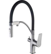Смеситель для кухни Lemark Bronx LM3761GM графит с гибким изливом