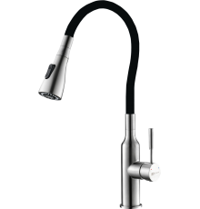 Смеситель для кухни Lemark Expert LM5082S-Black с гибким изливом