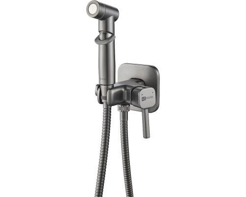 Гигиенический душ Lemark Solo LM7165GM со смесителем, С ВНУТРЕННЕЙ ЧАСТЬЮ, графит