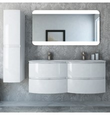 Мебель для ванной комнаты Cezares Vague 140 две чаши bianco lucido