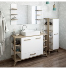 Мебель для ванной комнаты Sanflor Ингрид 120, белый матовый, швейцарский вяз